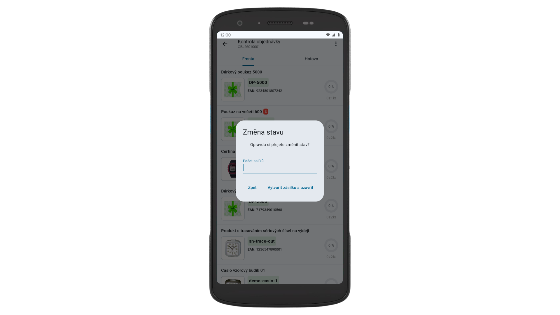 Zadávání počtu balíků lze nyní vypnout. 